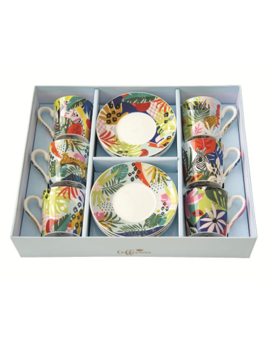 EASY LIFE SET 6 TAZZE CAFFÈ CON PIATTINO 100 ML...