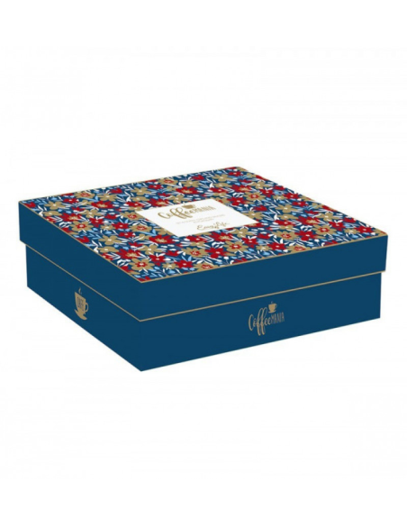 EASY LIFE SET 6 TAZZE CAFFÈ CON PIATTINO 100 ML - FLOWER POWER BLUE