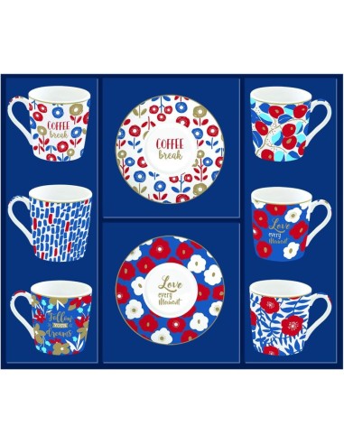 EASY LIFE SET 6 TAZZE CAFFÈ CON PIATTINO 100 ML...