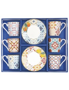 EASY LIFE SET 6 TAZZE CAFFÈ CON PIATTINO 100 ML - SIRACUSA