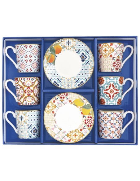 EASY LIFE SET 6 TAZZE CAFFÈ CON PIATTINO 100 ML - SIRACUSA