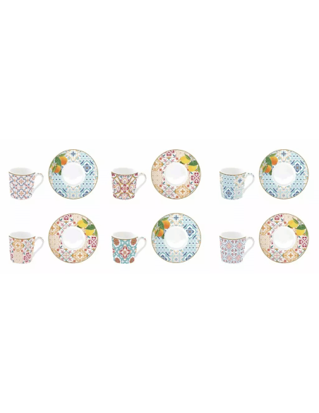 EASY LIFE SET 6 TAZZE CAFFÈ CON PIATTINO 100 ML - SIRACUSA