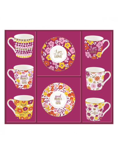 EASY LIFE SET 6 TAZZE CAFFÈ CON PIATTINO 100 ML...