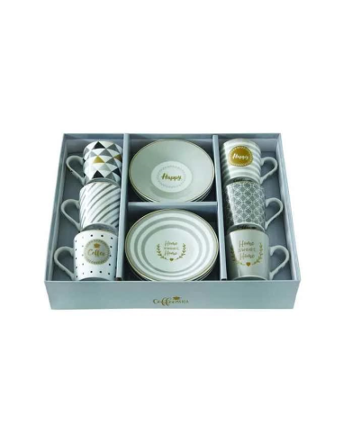 EASY LIFE SET 6 TAZZE CAFFÈ CON PIATTINO 100 ML...