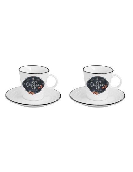 EASY LIFE SET 2 TAZZE CAFFÈ CON PIATTINO 100 ML - KITCHEN BASIC 