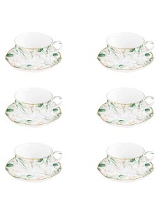 EASY LIFE SET 6 TAZZE CAFFÈ CON PIATTINO 120 ML - BOTANIQUE