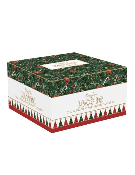 EASY LIFE TAZZA COLAZIONE NATALIZIA CON PIATTINO 400 ML - FANCY CHRISTMAS