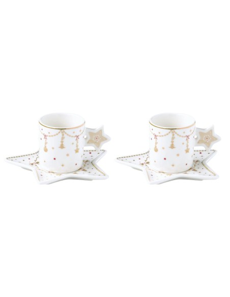 EASY LIFE SET 2 TAZZE CAFFE NATALIZIE 80 ML - CHRISTMAS LIGHTS