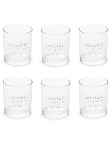 NUVOLE DI STOFFA SET 6 BICCHIERI ACQUA 30 CL - AMICIZIA