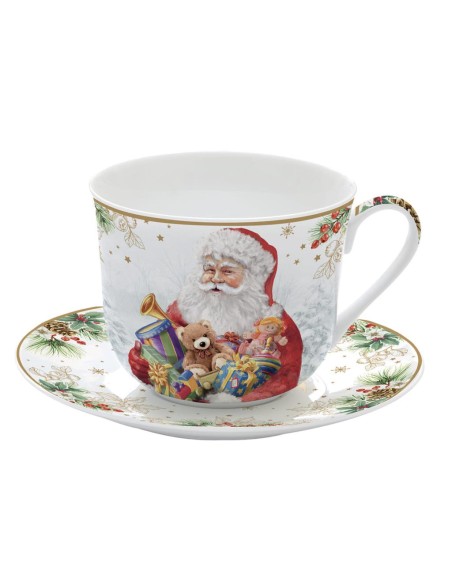 EASY LIFE TAZZA COLAZIONE 400 ML C/PIATTO - SANTA IS COMING