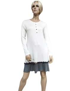 PEPITA CAMICIA DA NOTTE DONNA SERAFINO MANICA LUNGA IN...