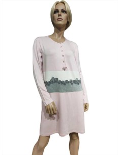 PEPITA CAMICIA DA NOTTE DONNA SERAFINO MANICA LUNGA IN...