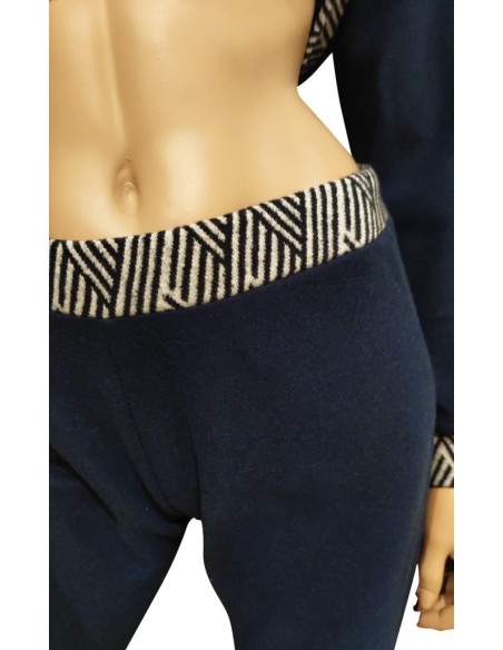 MARYHOME PIGIAMA DONNA GIROCOLLO MANICA LUNGA E PANTALONE LUNGO