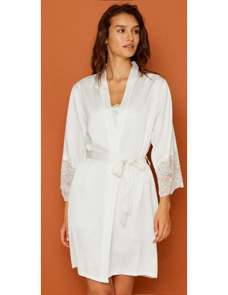 NOIDINOTTE COMPLETO PARURE SPOSA IN RASO VESTAGLIA E SOTTOVESTE