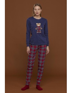 NOIDINOTTE PIGIAMA DONNA MANICA LUNGA E PANTALONE LUNGO