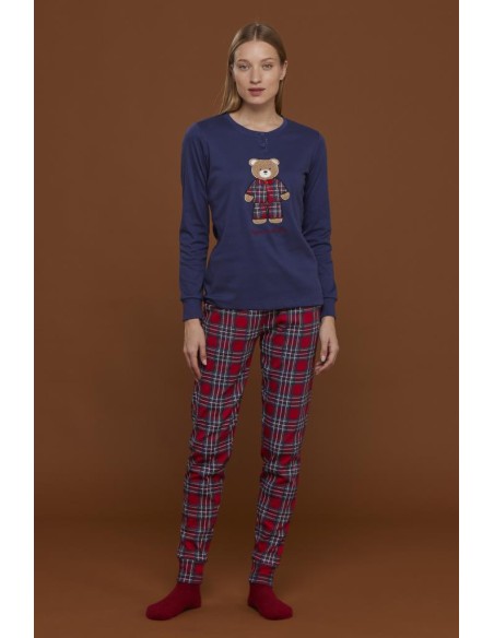 NOIDINOTTE PIGIAMA DONNA MANICA LUNGA E PANTALONE LUNGO