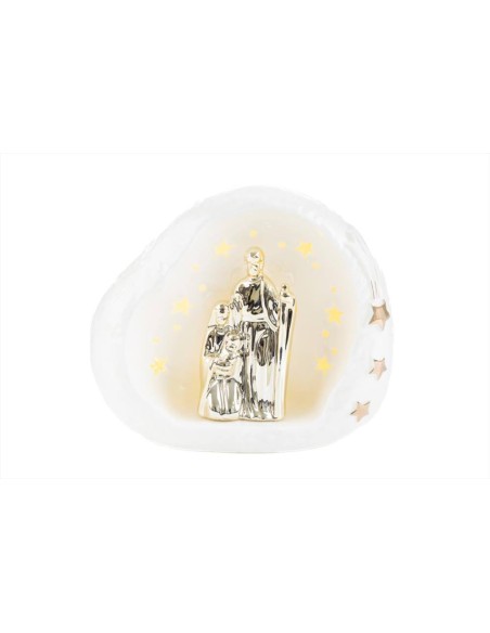 LE STELLE NATIVITA' IN GROTTA CON LED INTERNO 17X14 CM