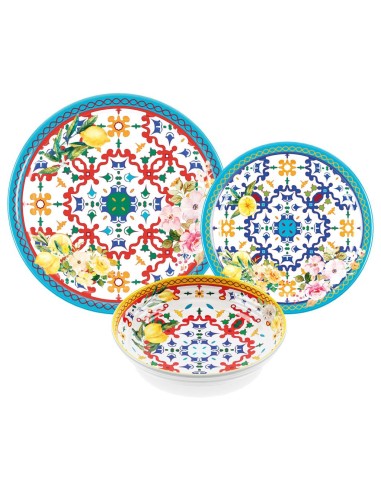 GUZZINI SERVIZIO PIATTI 18 PEZZI - FLOWER & LEMON