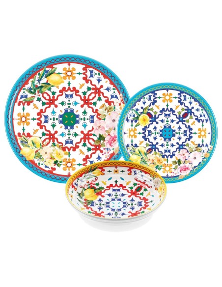 GUZZINI SERVIZIO PIATTI 18 PEZZI - FLOWER & LEMON