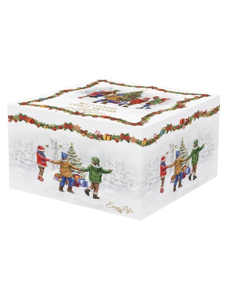 EASY LIFE SET 2 TAZZINE CAFFÉ CON PIATTINO 110ML - CHRISTMAS ROUND DANCE