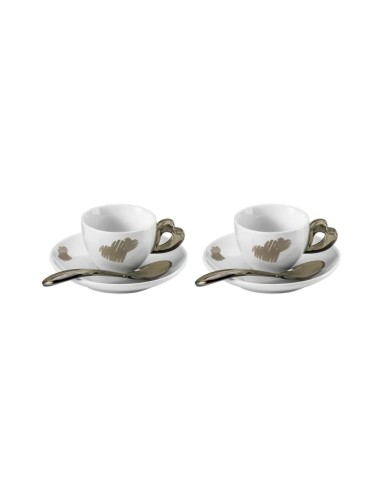 GUZZINI SET 2 TAZZINE CAFFÈ CON PIATTINO - LOVE