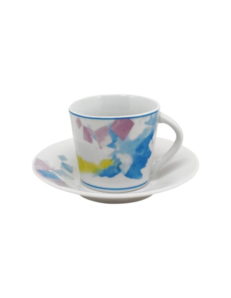 EVVIVA SET 4 TAZZA CAFFE CON PIATTINO - ACQUERELLO