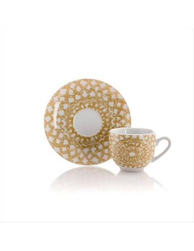 EVVIVA SET 6 TAZZE CAFFÈ CON PIATTINO 100 ML-...