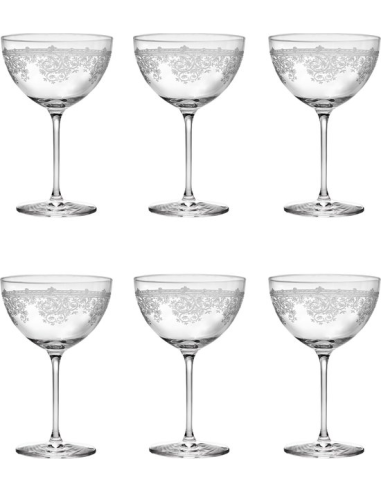 LIVELLARA SET 6 COPPE CHAMPAGNE SERIGRAFATE 35...