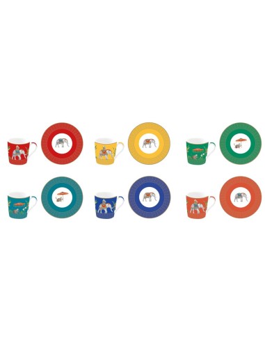 EASY LIFE SET 6 TAZZE CAFFÈ CON PIATTINO 100 ML...