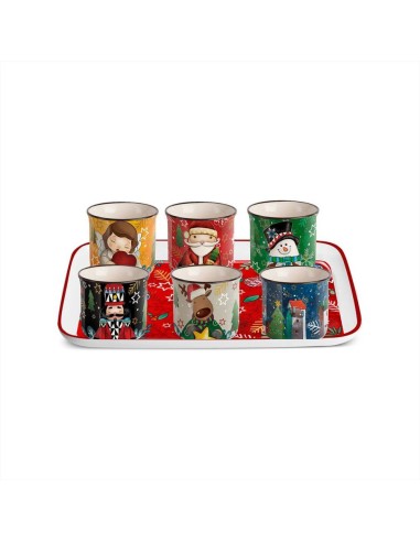 EGAN SET 6 BICCHIERINI + VASSOIO RETTANGOALRE