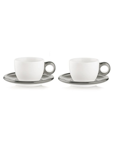 GUZZINI SET 2 TAZZE CAPPUCCINO CON PIATTINO - GOCCE