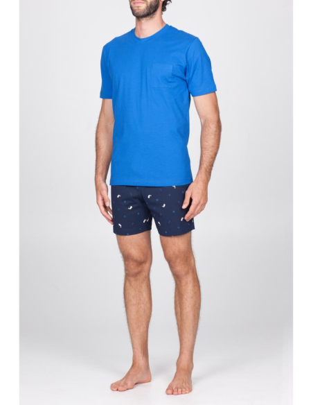 JULIPET PIGIAMA UOMO GIROCOLLO MANICA CORTA E PANTALONE CORTO - FAVIGNANA