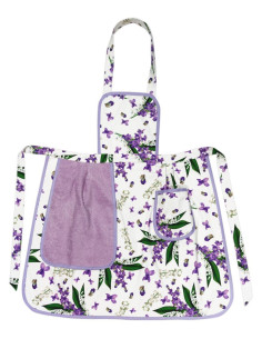 ANNAMARIA GREMBIULE CON PETTORINA E ASCIUGOTTO - VIOLETTE