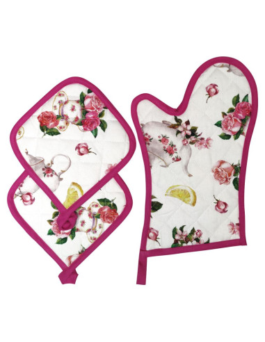 ANNAMARIA SET GUANTO DA FORNO E 2 PRESINE - TEA...