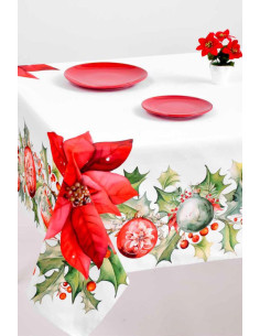 ANNAMARIA TOVAGLIA RETTANGOLARE STAMPATA - ROSSO NATALE