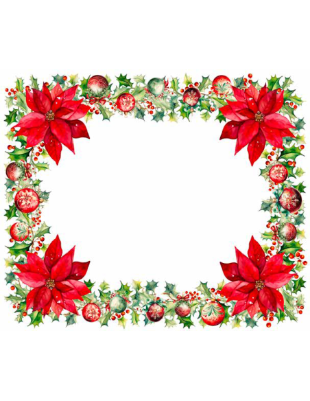 ANNAMARIA TOVAGLIA RETTANGOLARE STAMPATA - ROSSO NATALE