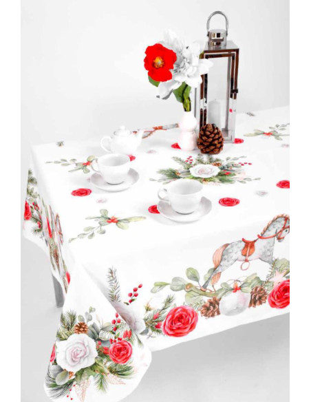 ANNAMARIA TOVAGLIA RETTANGOLARE STAMPATA - BIANCO NATALE
