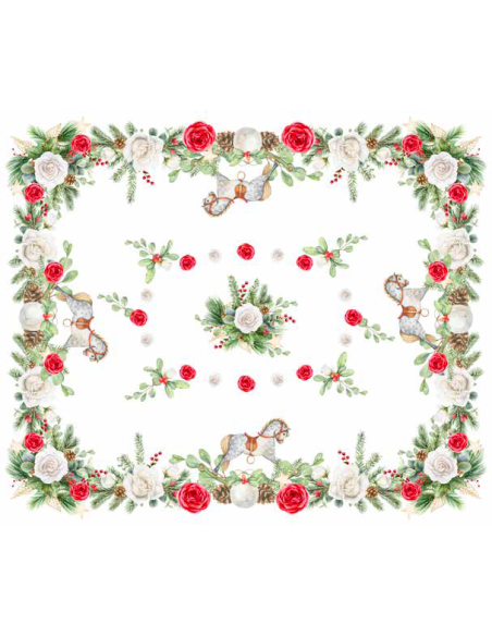 ANNAMARIA TOVAGLIA RETTANGOLARE STAMPATA - BIANCO NATALE