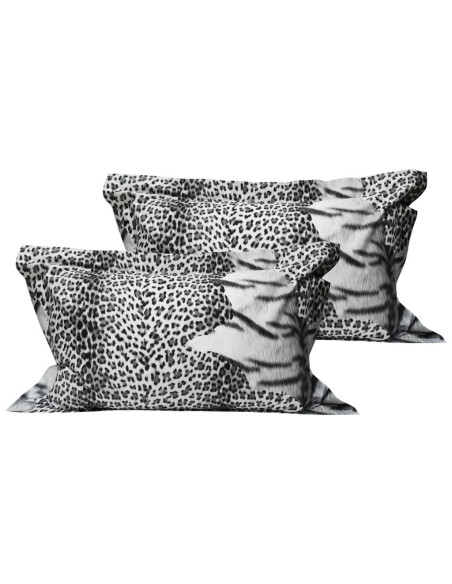 ROBERTO CAVALLI SET 2 FEDERE PER GUANCIALI 50 X 80 CM - TIGER LEOPARD