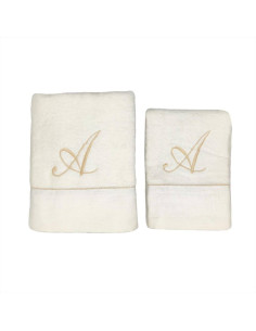 CREOLE SET 2 ASCIUGAMANI VISO E OSPITE CON INIZIALE...