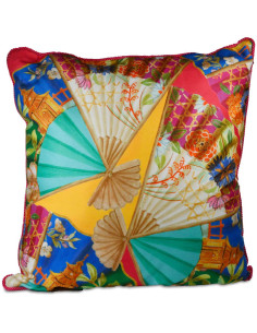 BACI MILANO CUSCINO ARREDO IN VELLUTO 60 X 60 CM - VENTAGLI