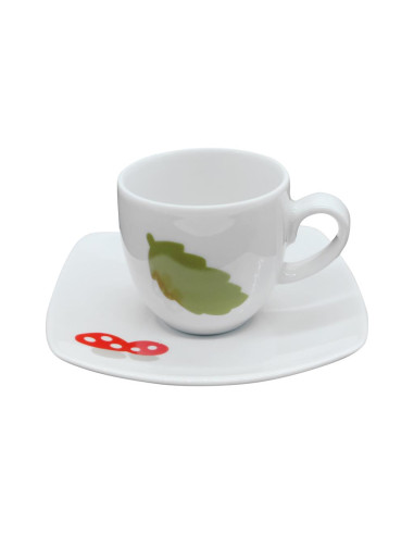 TENDENZE SET 6 TAZZE CAFFE 9 CL - ALBA FOGLIE