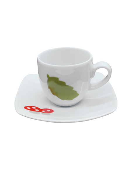TENDENZE SET 6 TAZZE CAFFE 9 CL - ALBA FOGLIE