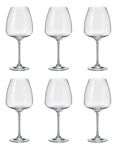 CRYSTAL BOHEMIA SET 6 CALICI VINO ROSSO 77 CL - ANSER By FADE