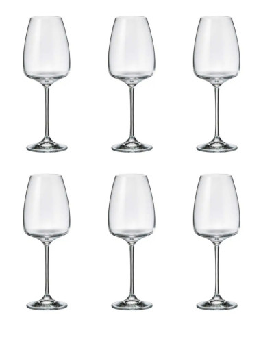 CRYSTAL BOHEMIA SET 6 CALICI VINO BIANCO 44 CL...