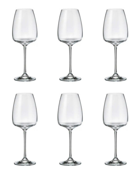 CRYSTAL BOHEMIA SET 6 CALICI VINO BIANCO 44 CL - ANSER By FADE