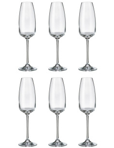 CRYSTAL BOHEMIA SET 6 CALICI FLUTE 29 CL - ANSER By FADE