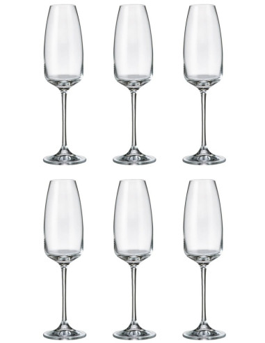 CRYSTAL BOHEMIA SET 6 CALICI FLUTE 29 CL -...