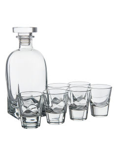 VIDIVI SET BOTTIGLIA + 6 BICCHIERI LIQUORE - RIALTO