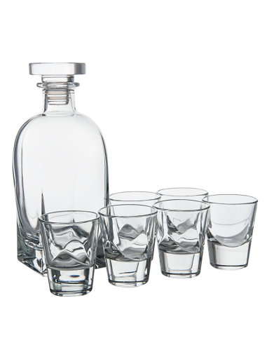 VIDIVI SET BOTTIGLIA + 6 BICCHIERI LIQUORE -...
